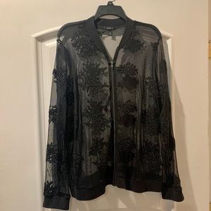 Torrid floral mesh bomber jacket, size 2 (XXL)